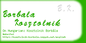 borbala kosztolnik business card